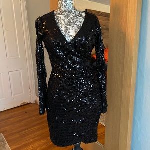 Sequin long sleeve dress